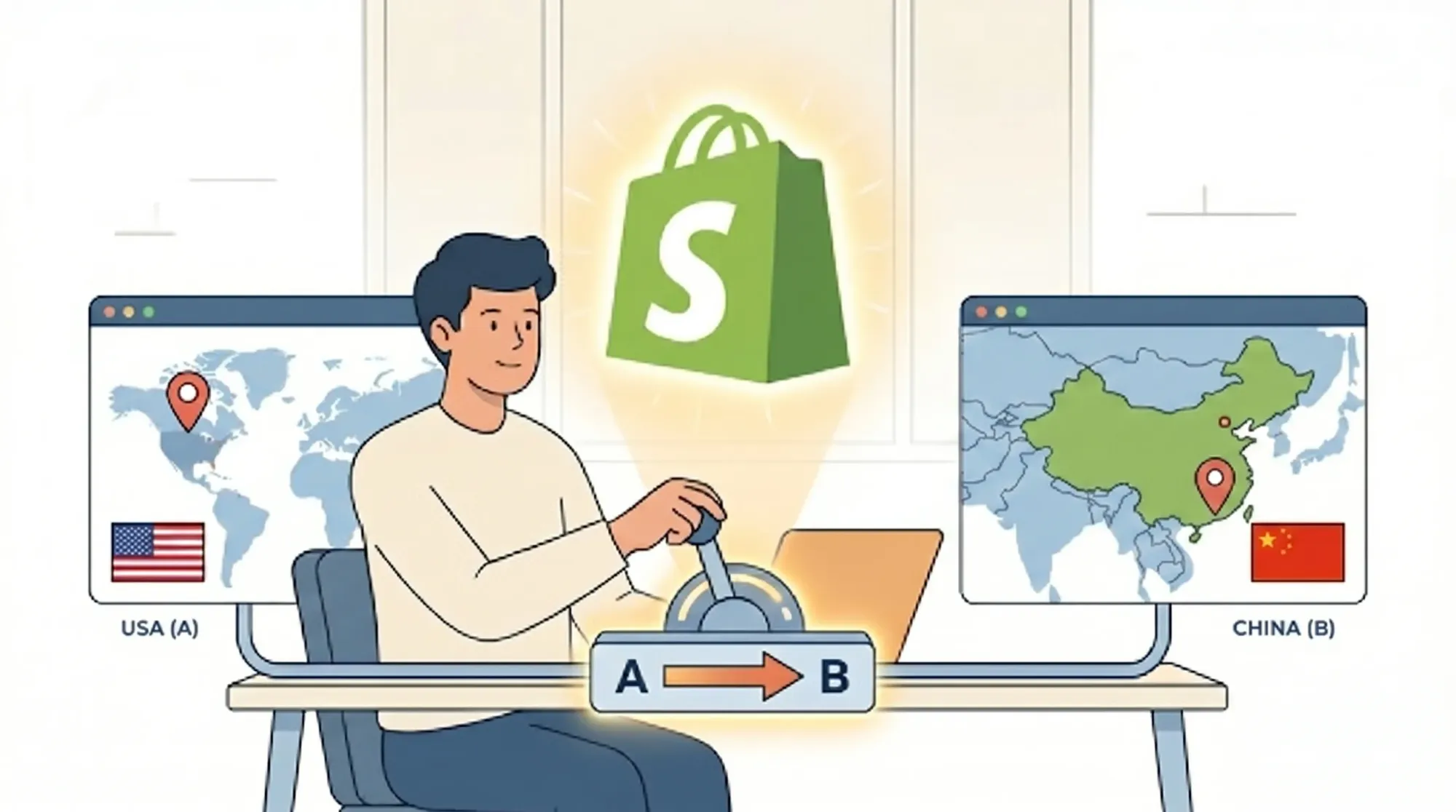 Shopify 商店地区的切换